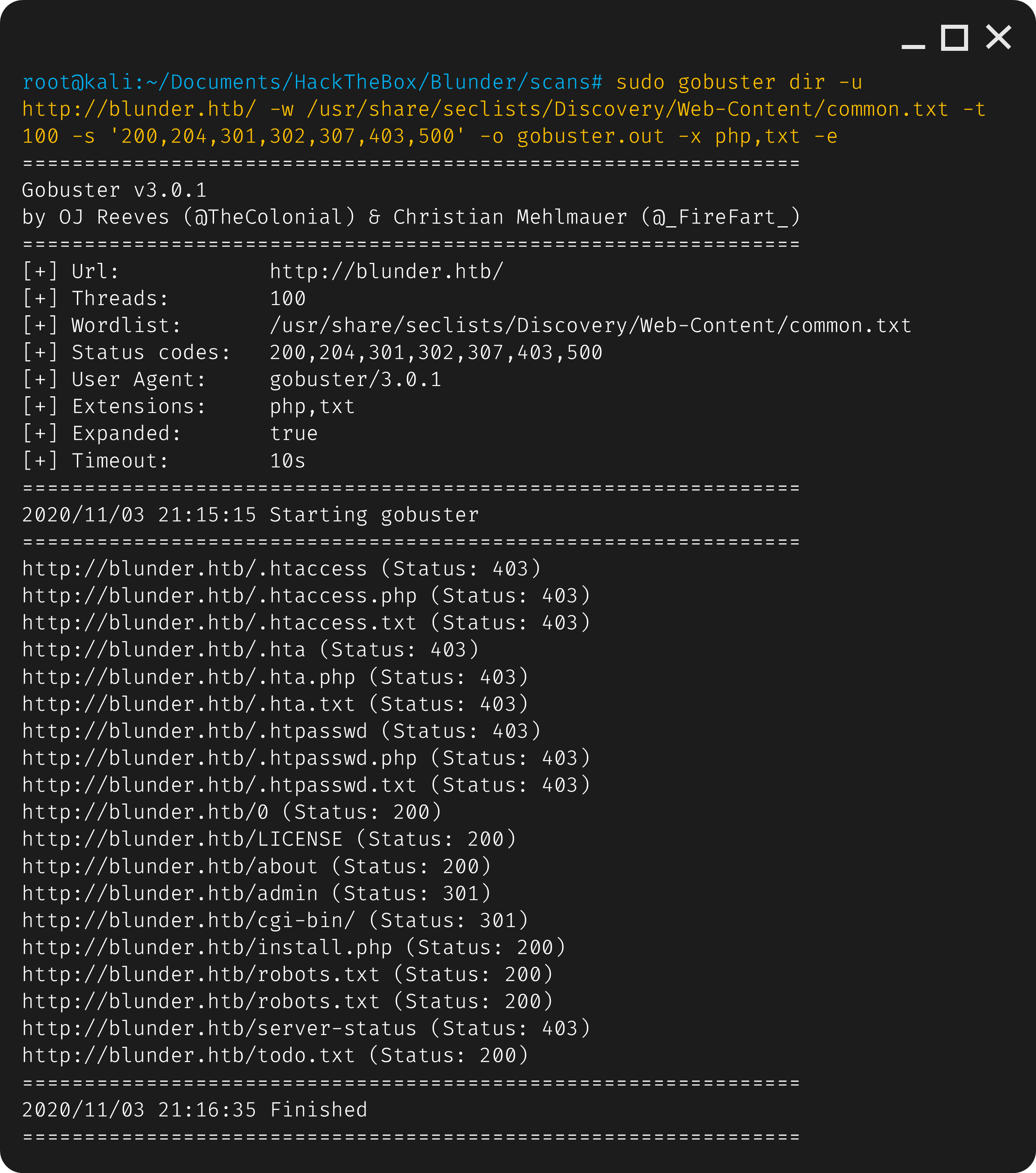 HackTheBox Blunder FreddiPhish