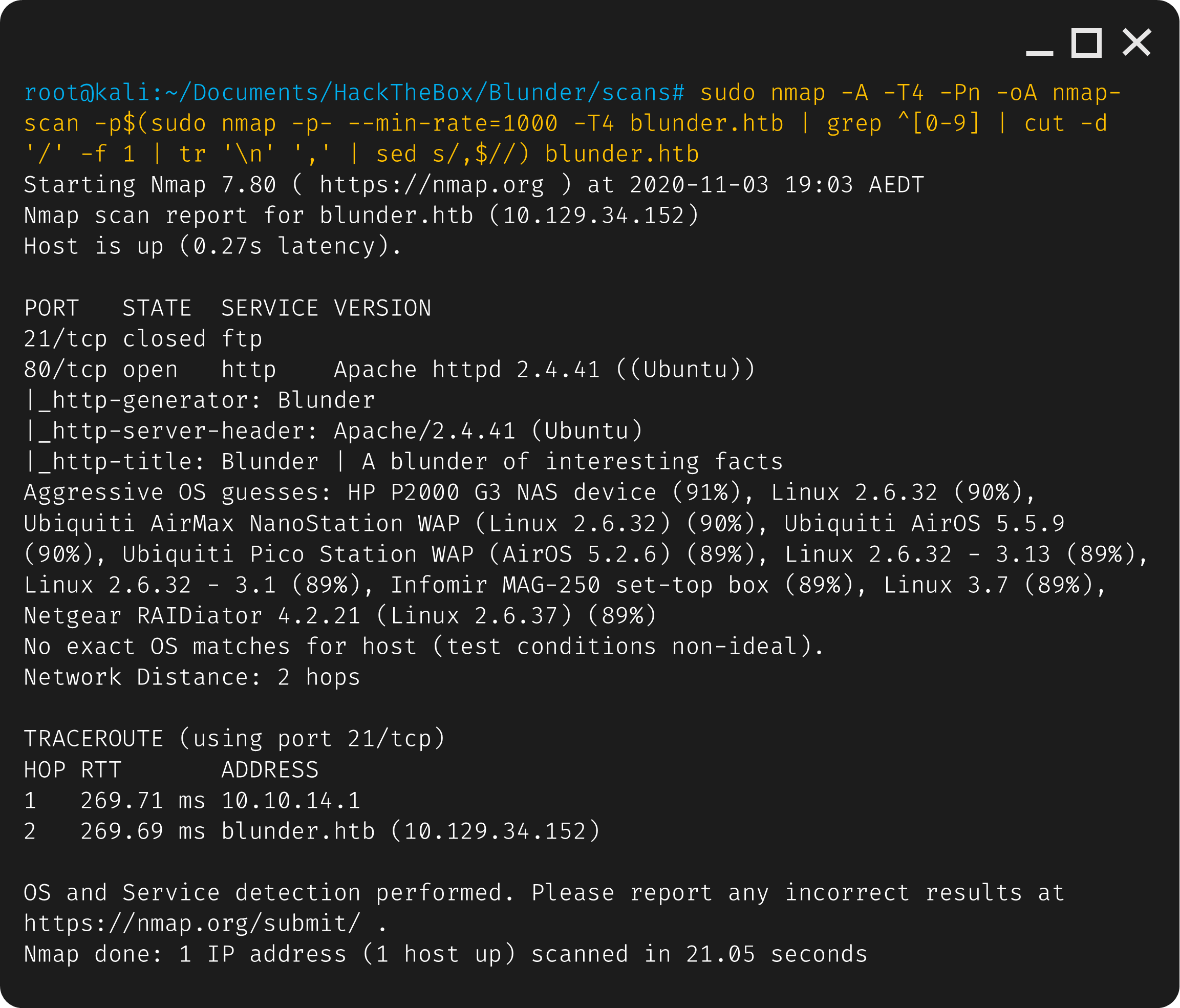 Image of nmap scan