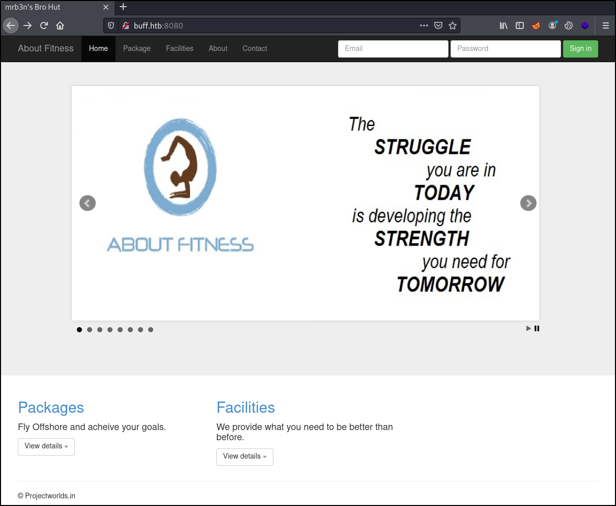 Image of website homepage