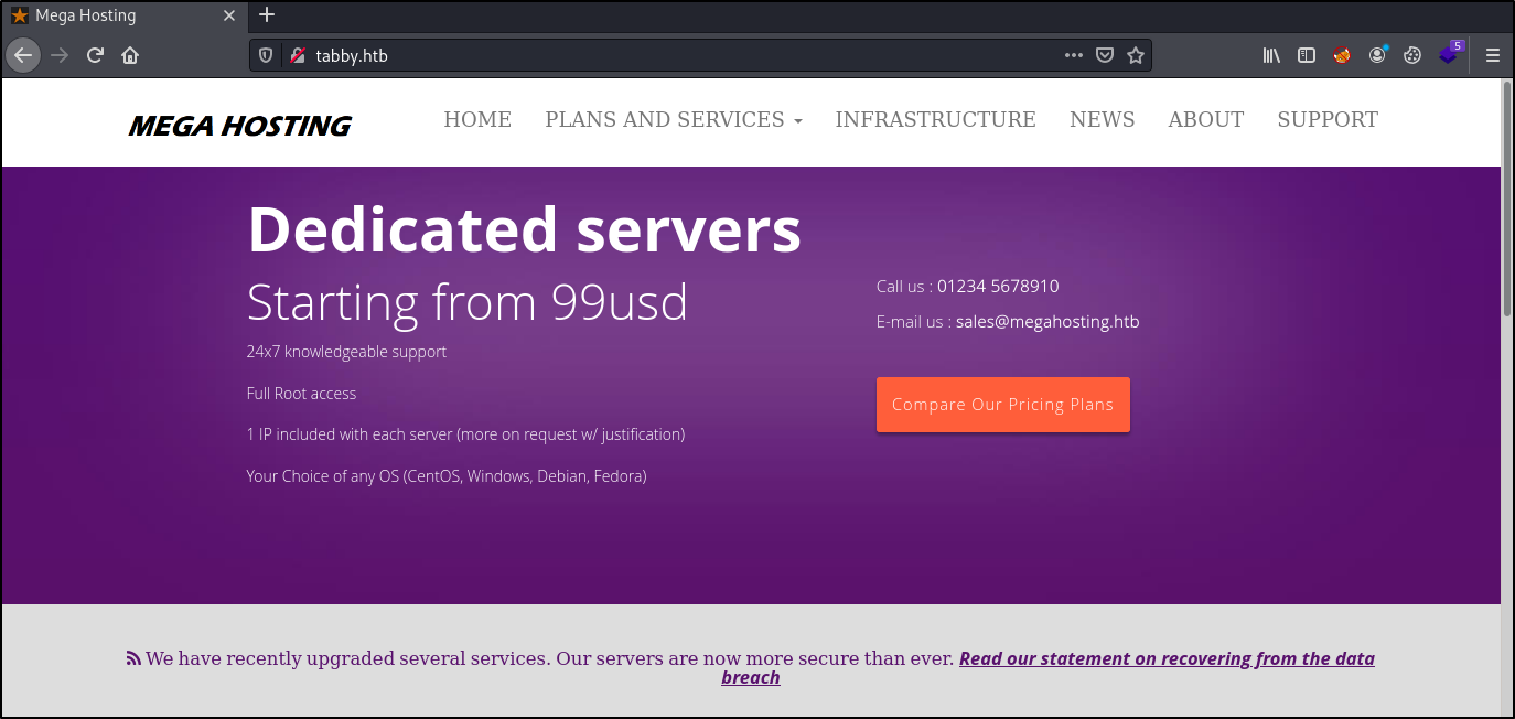 Image of website homepage